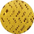 thumbnail image 1 of Ahgly Company Machine Washable Indoor Round Abstract Yellow Modern Area Rugs, 5' Round, 1 of 4