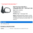 thumbnail image 2 of Right Passenger Side Mirror - Compatible with 1997 - 1999 Ford F-250 1998, 2 of 2