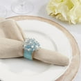 thumbnail image 3 of Fennco Styles Hand Beaded Flower Resin Napkin Rings, Set of 4 - Aqua Petal Decorative Napkin Holders for Christmas, Home, Dining Room, Banquet, Family Gathering, Holiday and Special Occasion, 3 of 3