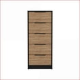 thumbnail image 2 of Dressers 5-Drawer with Metal Handles, Black Wengue/Pine Finish | Multicolor | Particle Board, 2 of 7