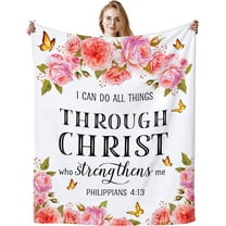 Christian Gifts for Women Blanket Inspirational Religious Soft Warm Flannel Christian Throw Blanket Brithday Gifts Spiritual Gifts for Women Men 50"x40"