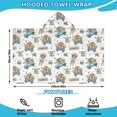 thumbnail image 2 of White Highland Cow Blue Truck Pattern Hooded Bath Towel，60"x35" for Ages 3 To 12 Kids, Quick Dry Lightweight Soft Microfiber Hood Beach Towel Cover Up for Kids, 2 of 7