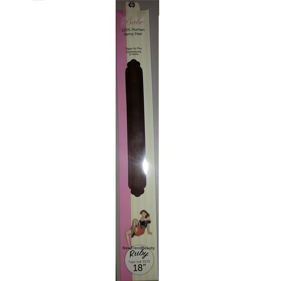 Babe 18" 100% Human Remy Hair Tape-In Pro Extensions 10 Wefts #30/33 Ruby