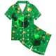 thumbnail image 5 of Odeerbi 2-12 Años Niños Niñas Verano St. Patrick'S Day Pijama de Satén Con Solapa de Muesca Conjunto de Pantalones Cortos Ropa de Dormir Conjuntos de Pijama, 5 of 5