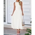 thumbnail image 6 of BTFBM Women Tank Midi Dress Summer Crewneck Sleeveless Pleated A Line Business Casual Formal Sweater Spring Dresses, 6 of 7