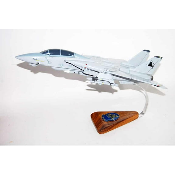 VF-213 Fighting BlackLions (2006) F-14d Tomcat Model, 1/42 (18") Scale, Mahogany, Navy, Fighter