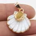 thumbnail image 6 of K-KED 10pcs Natural Agates Druzy Stone Gold plated Druzy White Scallop Shell Pendants-B, 6 of 8