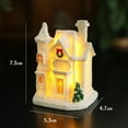 thumbnail image 4 of Decoración de casa de pueblo navideña, casa navideña de resina iluminada, escena navideña de resina, casas de pueblo, ciudad con luz LED blanca cálida, edificio coleccionable navideño que funciona, 4 of 5