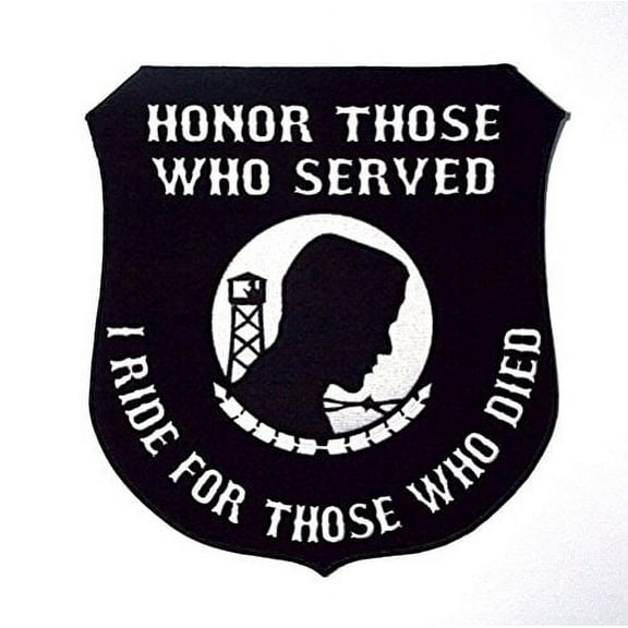POW MIA Honor Those Who Died Large Back Vest Embroidered Patch Iron Sew PWPM5068