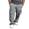 thumbnail image 1 of EIMELI Men Solid Color Sweatpants Casual Style Cargo Pants, 1 of 5