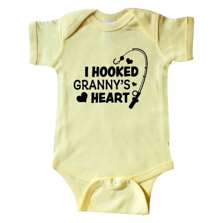 

Inktastic I Hooked Granny s Heart with Fishing Rod Gift Baby Boy or Baby Girl Bodysuit