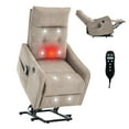 thumbnail image 2 of Resenkos Power Lift Recliner Chair, Single Motor Massage & Heat, USB Port, 155° Recline, Chenille Fabric, khaki, 2 of 16