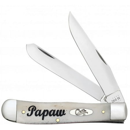 Case XX Knives Best Papaw Ever Smooth Natural Bone Trapper Stainless Pocket Knife 10430