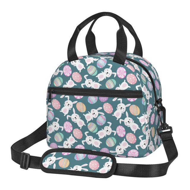 Disketp Cute Rabbit Easter Lonchera Térmica para Mujer y Hombre, Bolsa de Almuerzo Reutilizable e Impermeable para Trabajo, Viajes y Picnic