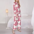 thumbnail image 3 of Pofeuu Butterfly 2 Print Womens Pajamas Set Long Sleeve Sleepwear Button Down Nightwear Soft Pj Lounge Sets Button Down Pajamas Women-Medium, 3 of 7