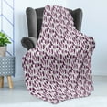 thumbnail image 4 of Hippie Soft Flannel Fleece Throw Blanket, Feathers with Geometric Motifs and Streaks, Cozy Plush for Indoor and Outdoor Use, 70" x 90", Baby Pink Plum, by Ambesonne, 4 of 5