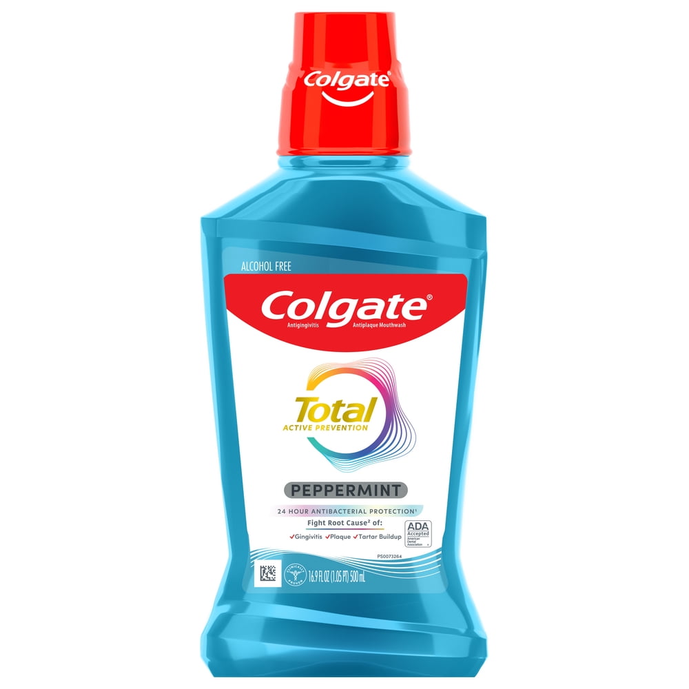 Colgate Total Pro-Shield Alcohol Free Mouthwash, Peppermint - 500mL, 16.9 fluid ounce
