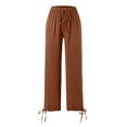 thumbnail image 2 of Gerichy Women Casual Wide Leg Pants High Waisted Business Work Casual Pants Loose Flowy Beach Palazzo Pants Solid Elastic Waist Pant High Waist Wide Leg Regular Loose Pants, 2 of 3