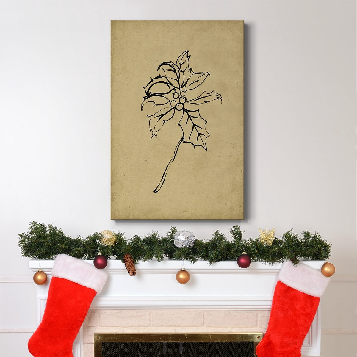 Holly Branch II- Gallery Wrapped Canvas