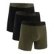 thumbnail image 1 of UNDER ARMOUR Calzoncillos bóxer para hombre, pack de 3 - Performance Cotton Boxer Briefs - Solid 6 in, Stretch, Mezcla de algodón Negro/Verde XL (X-Large), 1 of 5