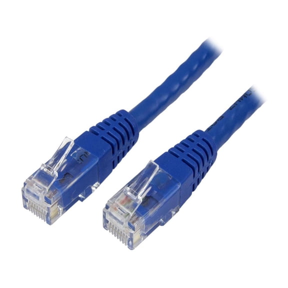 StarTech 35ft CAT6 Ethernet Cable - Blue CAT 6 Gigabit Ethernet Wire -250Mhz 100W PoE RJ45 UTP Molded Network Patch Cord with Strain Relief (C6PATCH35BL)