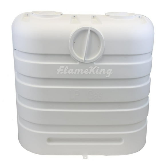 Flame King Propane Tank Cover YSN-PCC-RV30-WHT For Dual 30 Pounds Steel Propane Tanks; Heavy Duty; Flying Debris Protection; White; Polypropylene