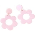 thumbnail image 4 of Vintage Y2k Multicolor Acrylic Daisy Flower Hollow Drop Dangle Neon Floral Earrings Retro 70s 80s Party Costume Accessory Summer Holiday Jewelry for Women, 4 of 5
