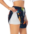 thumbnail image 3 of Lsque Spaceships and Stars Printed Women's Running Shorts with Liner Pockets,Elastic Quick Dry Workout Athletic Gym Yoga Shorts,Womens High Waist Shorts-Large, 3 of 9