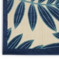 thumbnail image 4 of 3â€™ x 4â€™ Navy and Beige Leaves Indoor Outdoor Area Rug, 4 of 7