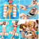 thumbnail image 4 of Flotador para piscina, hamaca flotante inflable de 2 piezas, salón acuático inflable, silla flotante plegable para piscina, accesorios para piscina, con inflador (azul+naranja) ER, 4 of 5