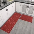 thumbnail image 2 of Red Christmas Deer Pattern Kitchen Rugs Sets Of 2,Anti Fatigue Kitchen Mat Rugs Non Slip Washable,Decorative Kitchen Floor Mats for Kitchen,Sink,Laundry,17"x30"+17"x47", 2 of 7