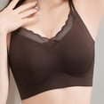 thumbnail image 5 of Zpanxa Wireless Bras for Women Seamless Push-up Lace Trim Adjustable Straps Everyday Bra Brown 40BC, 5 of 6