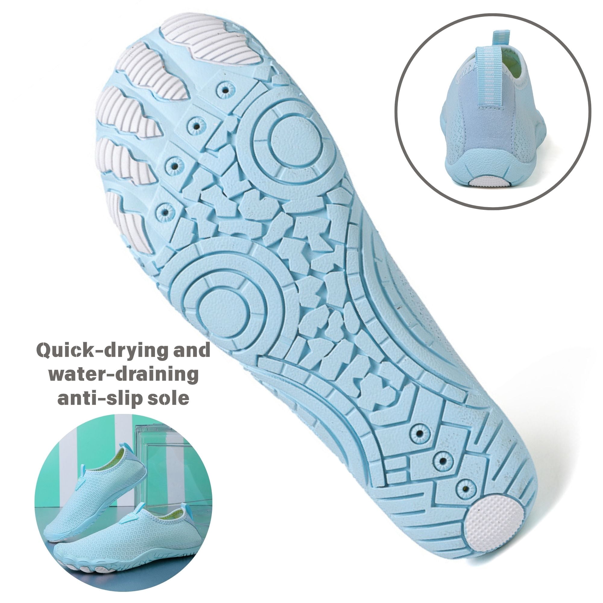 BERANMEY Water Shoes for Women Men Quick-Dry Barefoot Skin Fit Swim Shoes Lightweight Non Slip Hiking Shoes for Swimming Beach Walking Surfing Yoga