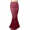 thumbnail image 5 of Ailaofu Women's Stretch Lightweight Flowy Maxi Skirt – Casual Fold Over Waist, 5 of 6