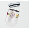 thumbnail image 2 of Carolines Treasures CK4172TBL12 White Mini Poodle Pink Flowers Stainless Steel 12 oz Stemless Wine Glass 12 oz, 2 of 4