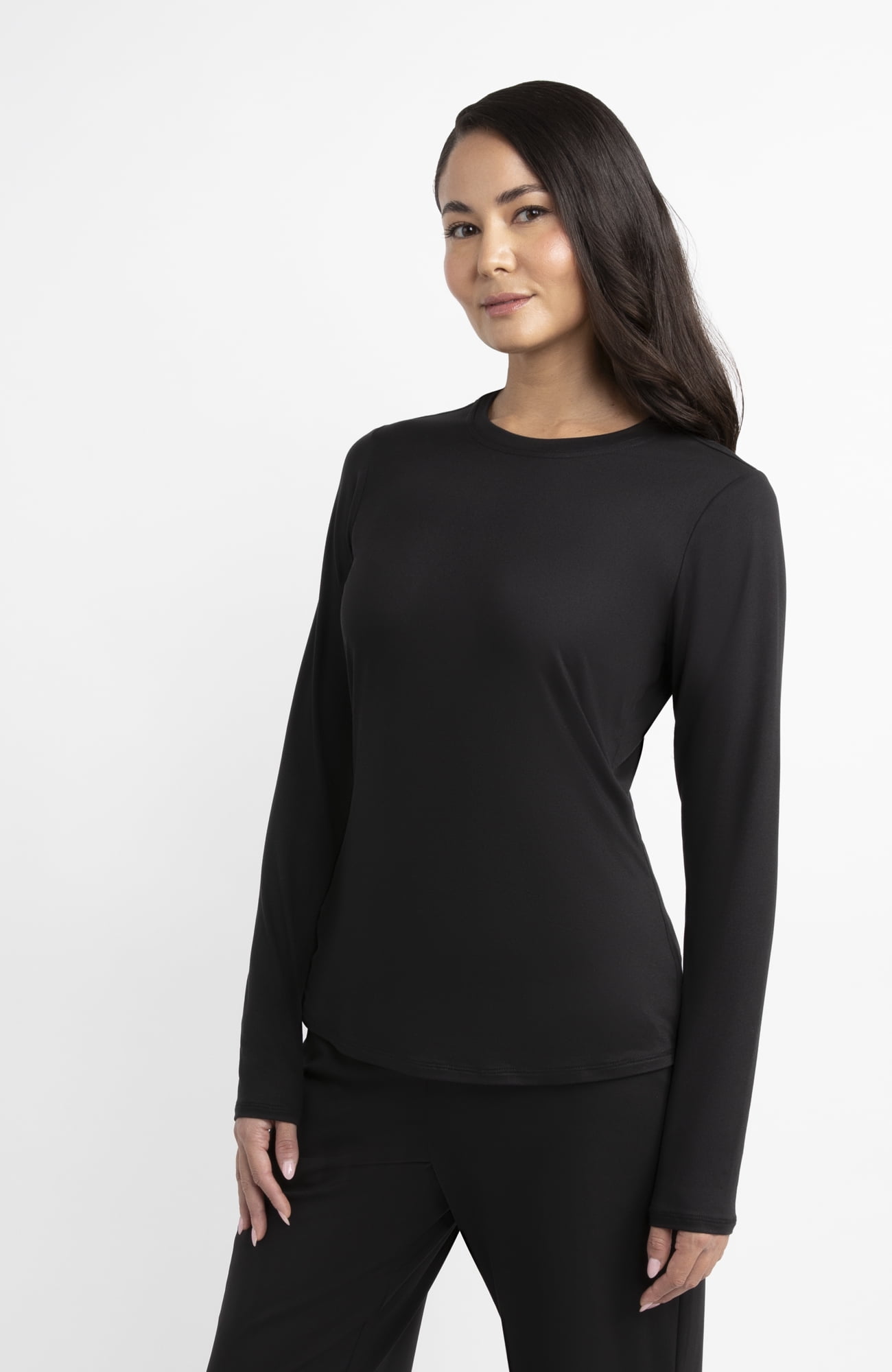 Gildan Women’s Crew Neck Long Sleeve Underscrub T-Shirt, 2-Way Stretch, Sizes XS-2XL