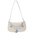 thumbnail image 2 of Retro mujer mariposa doble cadena PU axila bolso pequeño bolso (blanco B) Tmvgtek Para estrenar, 2 of 8