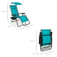 thumbnail image 3 of Best Choice Products Folding Zero Gravity Recliner Patio Lounge Chair w/ Canopy Shade, Headrest, Tray - Peacock Blue, 3 of 8