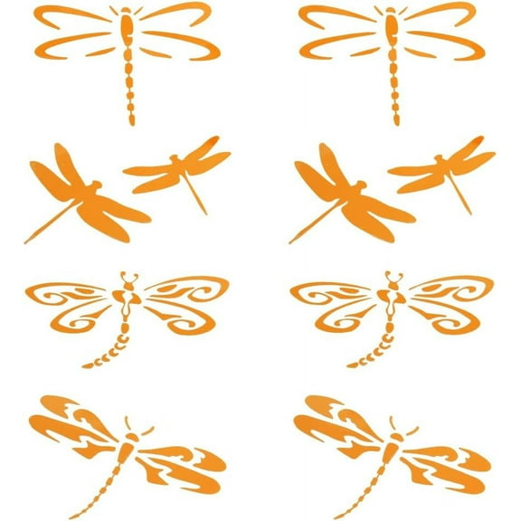 8Pcs Dragonfly Car Sticker Self Adhesive Animal Car Decal Waterproof Reflective Vinyl Window Decal Vinyl Automotive Exterior Decoration Decals for SUV Truck Motorcycle Walls Laptop Gold Golden