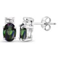 thumbnail image 2 of Sterling Silver 7/8ct TW Mystic Topaz and 1 1/5ct TDW White Diamond Earrings (H-I, I2-I3), 2 of 5