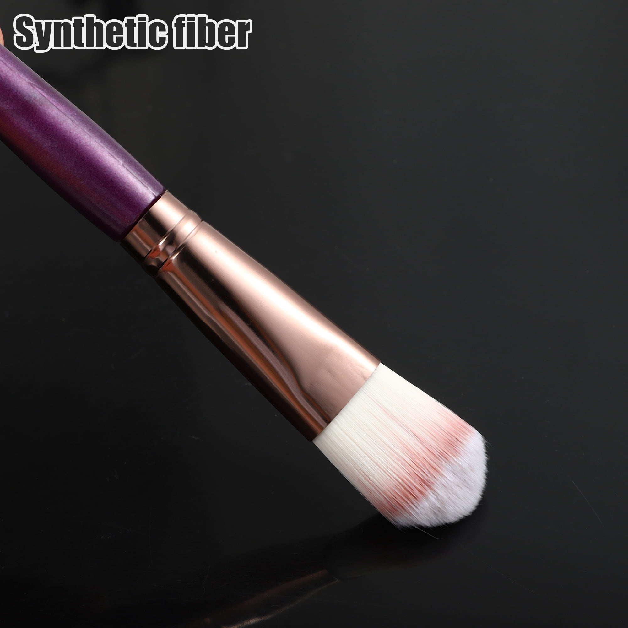 Unique Bargains 1 Set Travel Makeup Brush Set for Concealer Blush Purple
