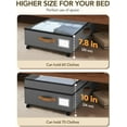 thumbnail image 4 of Under Bed Storage with Wheels, 10 inches Under the Bed Storage Containers Large, 65L XXL Adjustable Storage for Underbed with Lids, Rolling for Shoes, Clothes, Blankets, Grey, 4 of 14