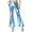 Blue, variant on Womens Shiny Metallic Bell Bottom Flared Pants Wide Leg Trousers Disco Pants Gold XXL