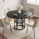 thumbnail image 4 of Yeshouse Mesa de comedor redonda de 120 cm para 4-6 personas, con estante de almacenamiento y marco de metal resistente, ideal para cocina, sala, apartamento y oficina, 4 of 9