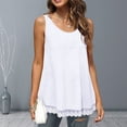 thumbnail image 4 of sunsanly Lady Top Lace Patchwork Loose Fit Round Neck Sleeveless Breathable Soft Wear Summer Big Hem Casual Vest Top Female Clothing, 4 of 8