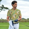 thumbnail image 3 of Rateoe Snake And Floral Pattern Men's Short Sleeve Polo Shirts, Golf Polo Shirts Short Sleeve Performance Moisture Wicking Dry-XX-Large, 3 of 6