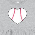 thumbnail image 4 of Inktastic Heart Shaped Baseball Girls Baby Dress, 4 of 5