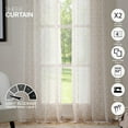 thumbnail image 4 of Deco Window Sheer Curtains 90 Inch Long for Home Decoration (Beige, 52"W x 90"H, 2 Panels), 4 of 5