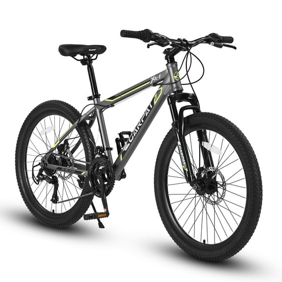 Ambifirner Mountain Bike For Men: 24”/26”, 21-Speed Mountain Bicycle , Front Suspension Aul Disc Brakes Adjustable Saddle, Shimano Equipped, All-Terrain Tires