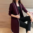 thumbnail image 6 of Women Winter Coat Fleece Lapel Long Sleeves Mid Length Cardigan Warm Solid Color Casual Elegant Autumn Coat Female Clothing, 6 of 8